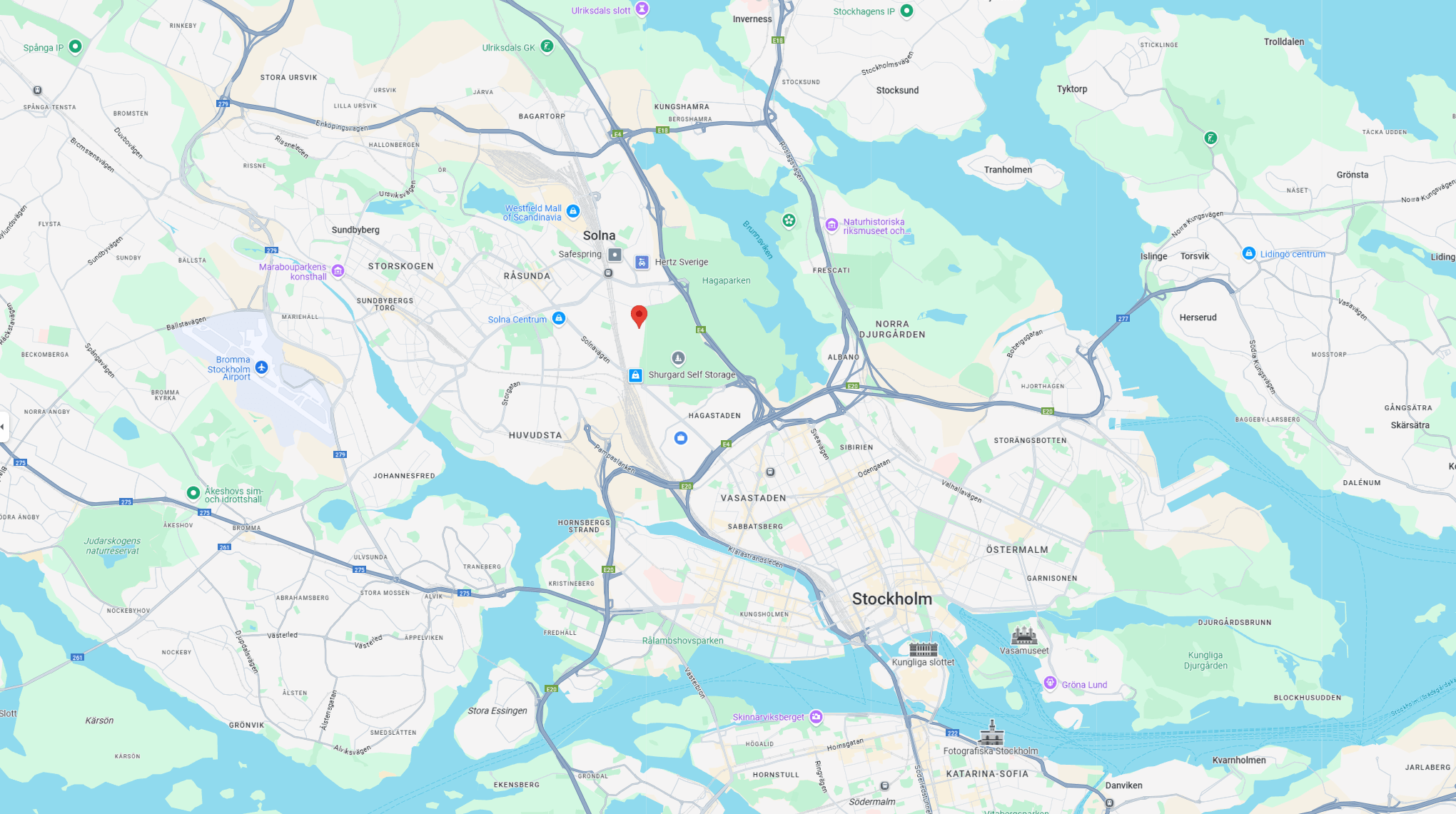 Karta som visar Installationsbolaget Stockholms location